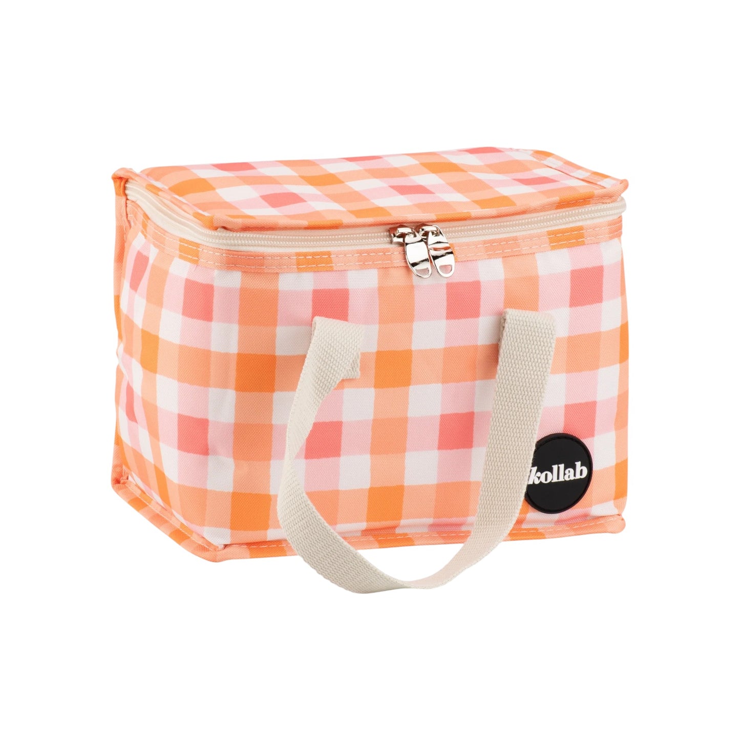 Kollab Insulated Lunch Box Bag - Watermelon Peach Check