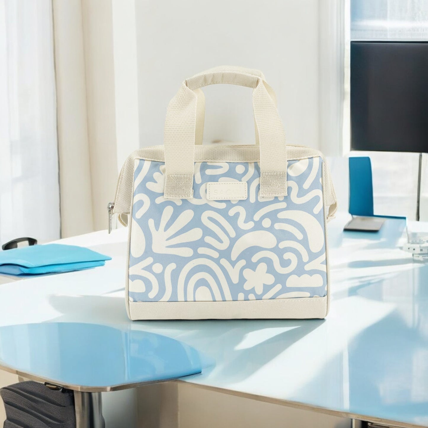 Sachi Insulated Lunch Bag - Blue Squiggles