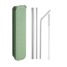Load image into Gallery viewer, Appetito 5 Piece Stainless Steel Straw Set W/ Case - 4 Asst Colours