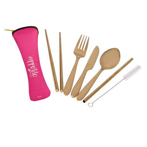 Appetito 6 piece SS Traveller's Cutlery Set (4 colours available)
