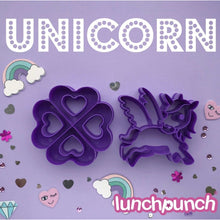 Load image into Gallery viewer, Lunch Punch Sandwich Cutters I Heart Unicorns - 2 Pack