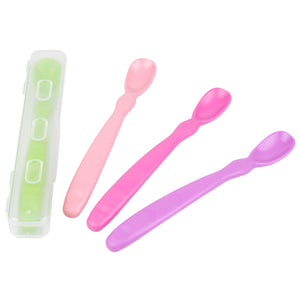 Re-Play Infant Spoons 4 Pack with Case - Choice of 3 Colour Combos