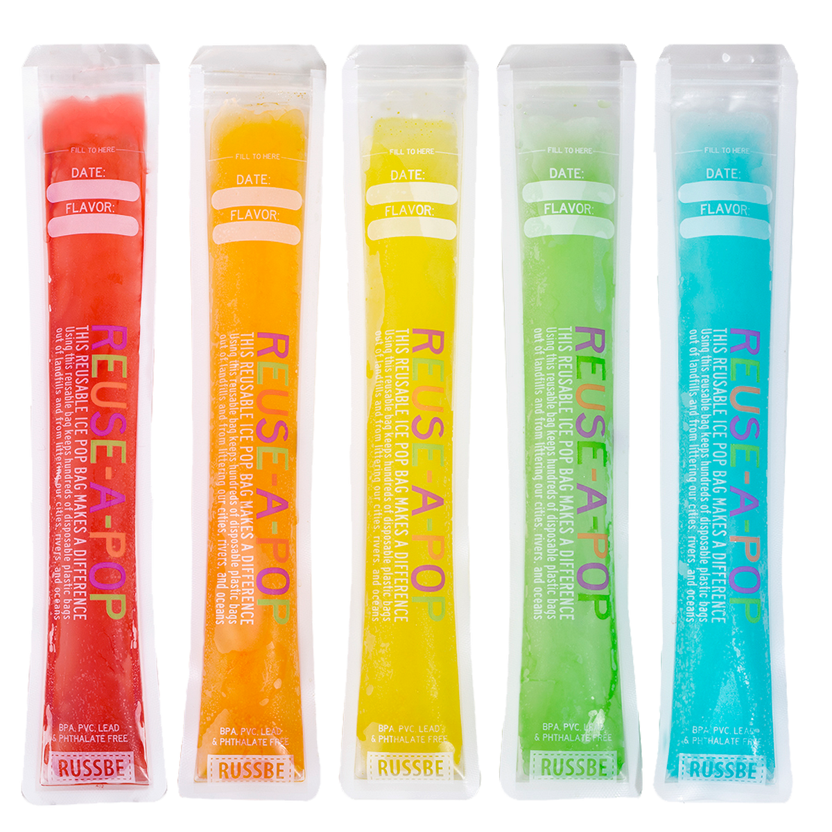 Russbe ReuseAPop Reusable Popsicle Bag 12 Pack Trendy Lil Treats