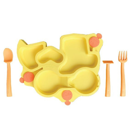 Constructive Eating Training Set with Suction Base - Yellow