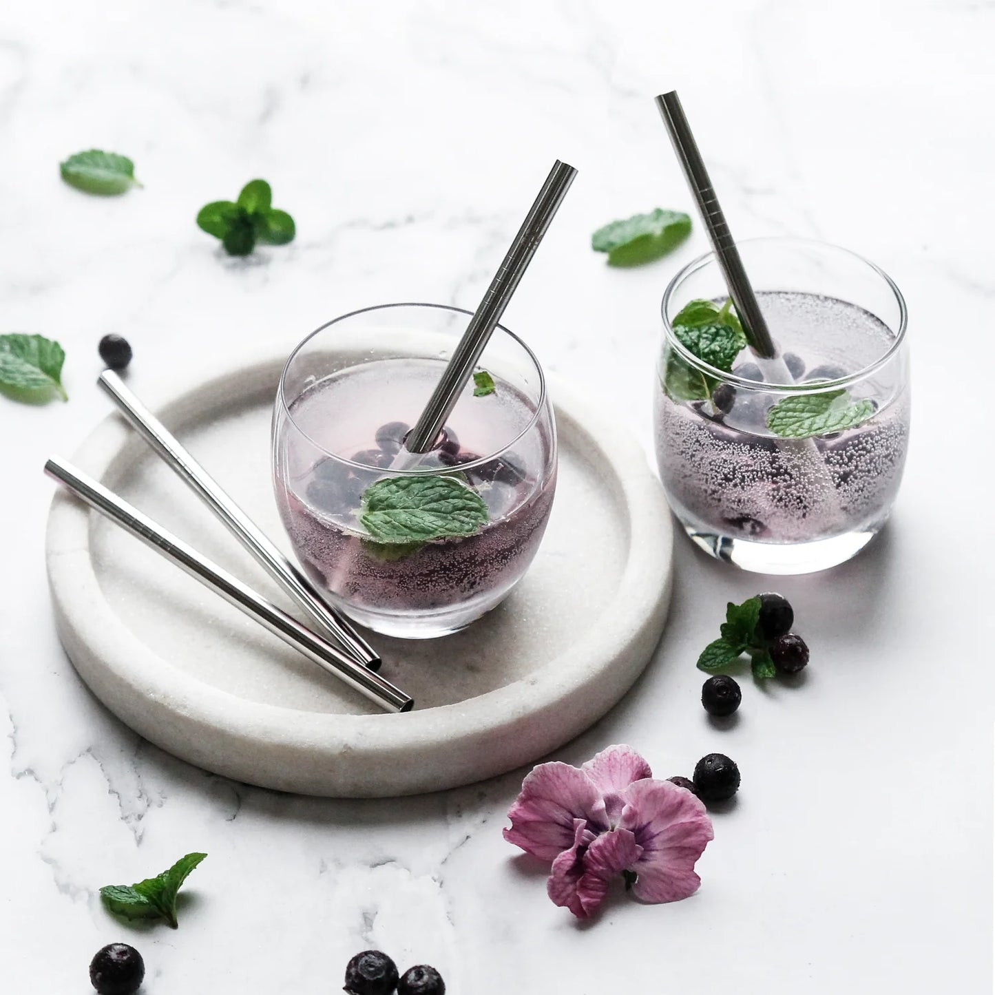 Ever Eco Stainless Steel Reusable Short Straws Straight - 4 Pack & Brush