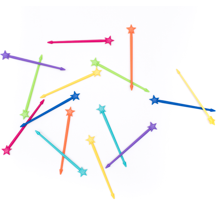 Lunch Punch Stix Long Food Picks - Rainbow 7 Pack