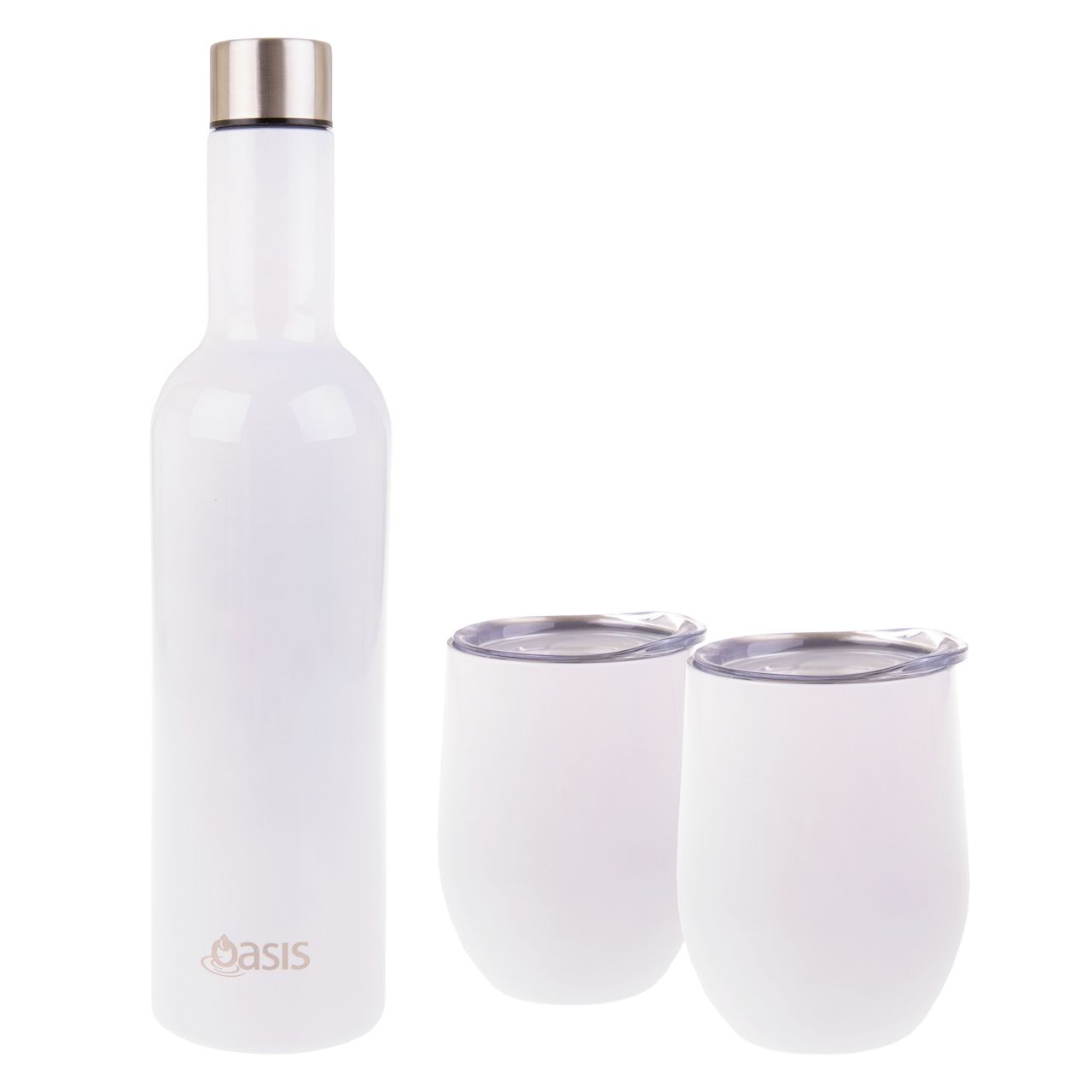 Oasis 3 Piece Insulated Wine Traveler Gift Set - White