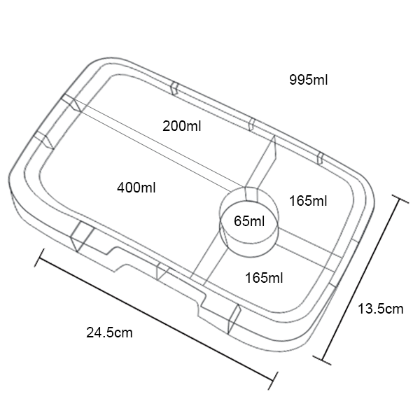 Yumbox Tapas Lunchbox 4 & 5 Compartment Insert Tray - Assorted Colours