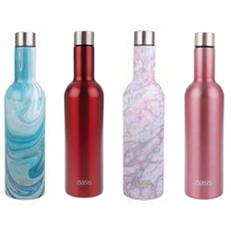 Oasis 750ml Insulated Wine Traveller Bottle - Assorted Colours