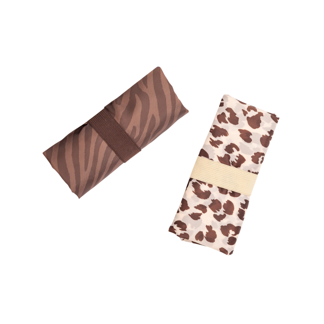 MontiiCo Shopper Bags Set - Zebra & Cream Leopard