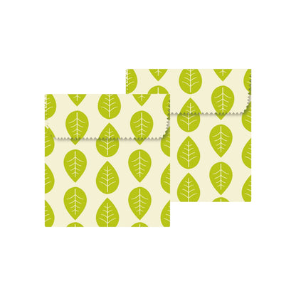 Karlstert Beeswax Sandwich Pouche (2 Pack) - Leaves *PREORDER*
