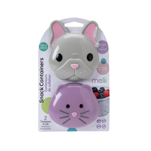 Melii Snack Container 2-Pack - Bulldog & Cat