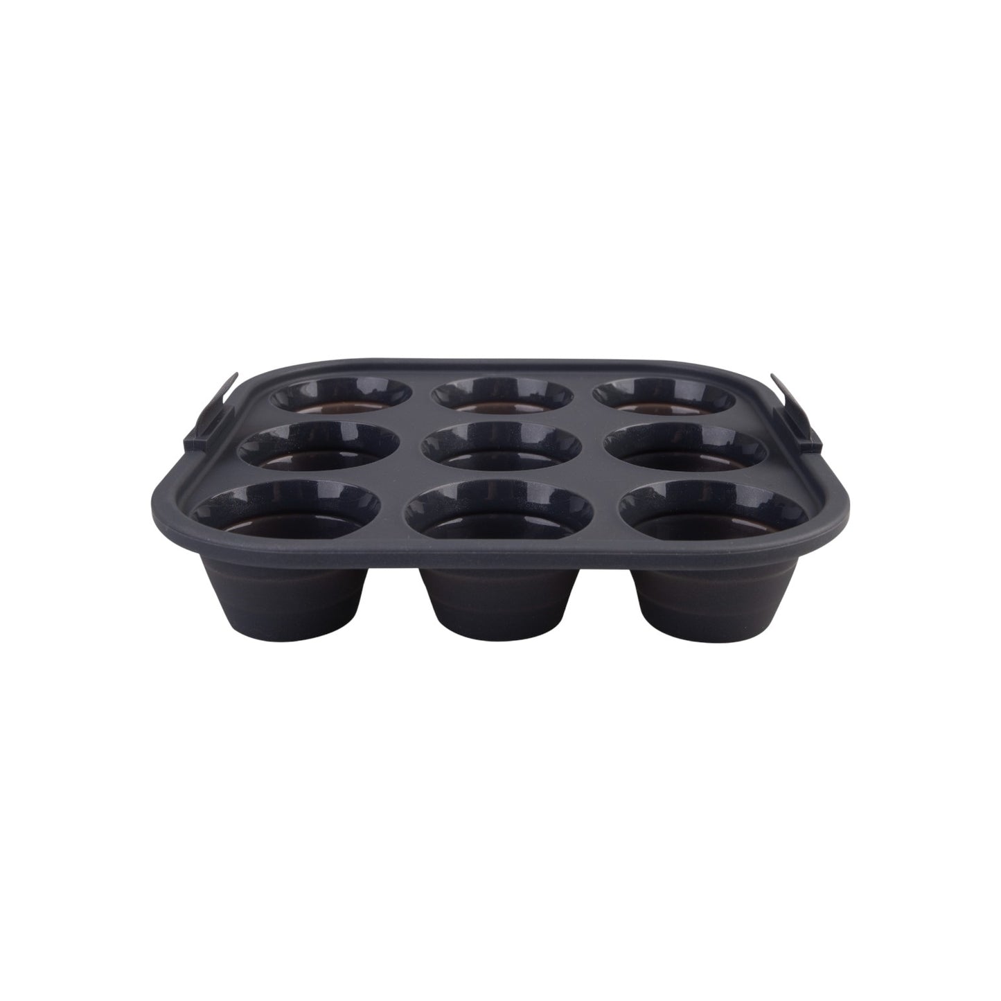 Daily Bake Silicone Square Collapsible Air Fryer 9-Cup Mini Muffin Pan