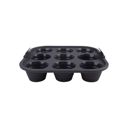 Daily Bake Silicone Square Collapsible Air Fryer 9-Cup Mini Muffin Pan