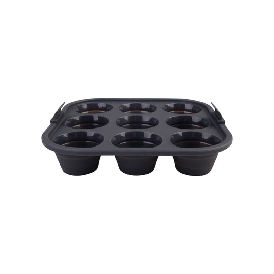 Daily Bake Silicone Square Collapsible Air Fryer 9-Cup Mini Muffin Pan