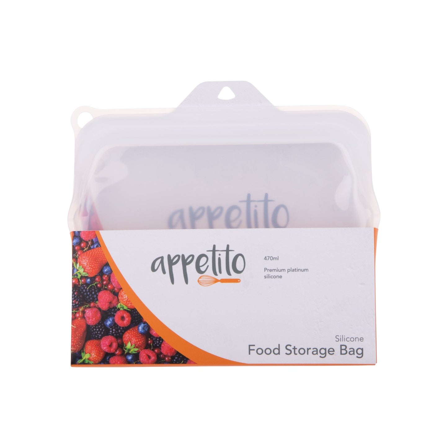 Appetito Silicone Medium 470ml Food Storage Bag - White