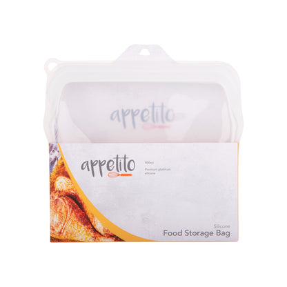 Appetito Silicone Large 900ml Food Storage Bag - White