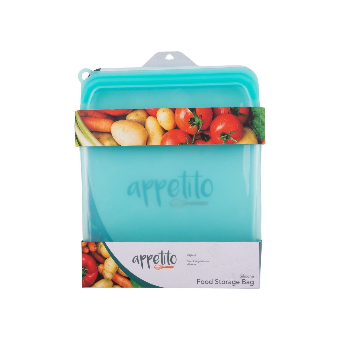 Appetito Silicone Extra Large 1960ml Food Storage Bag - Aqua