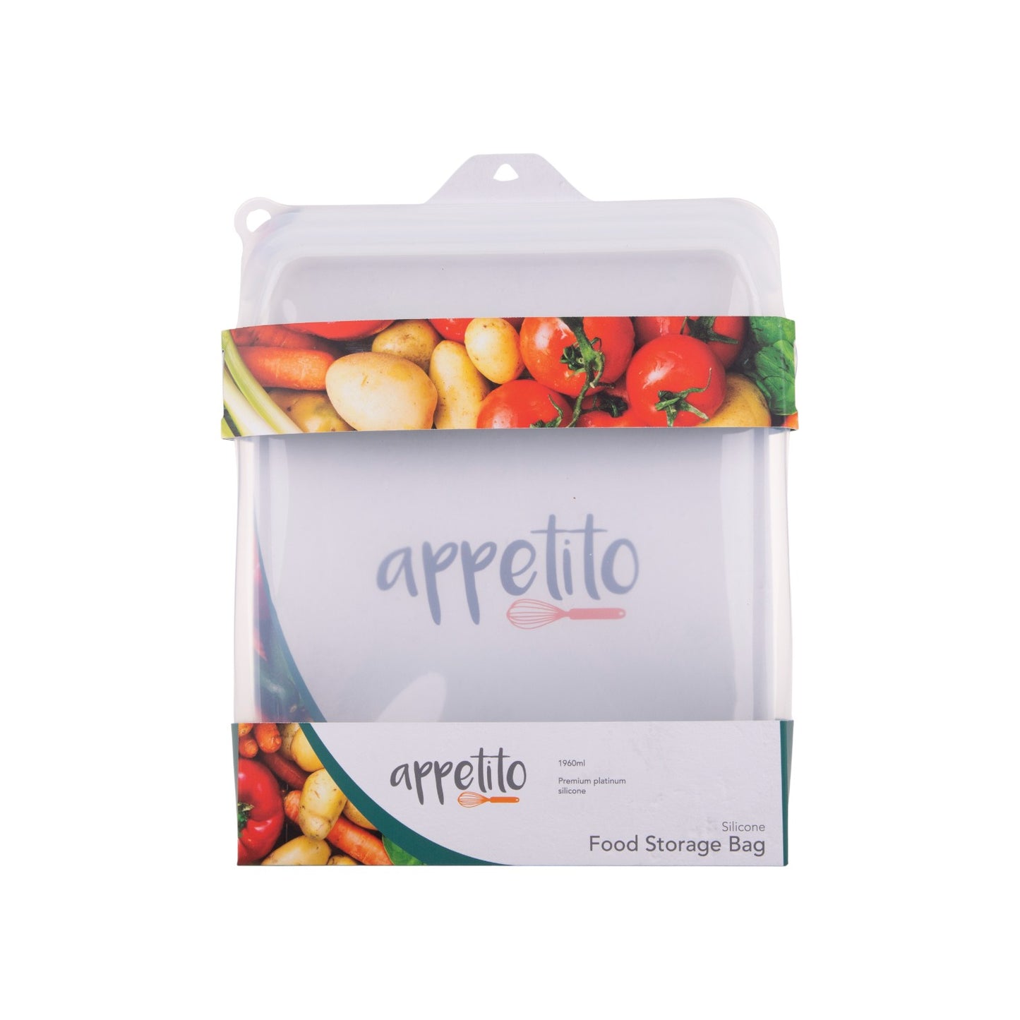 Appetito Silicone Extra Large 1960ml Food Storage Bag - White