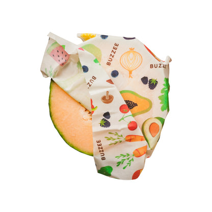 BUZZEE Organic Beeswax Wraps (4 Pack) - Harvest