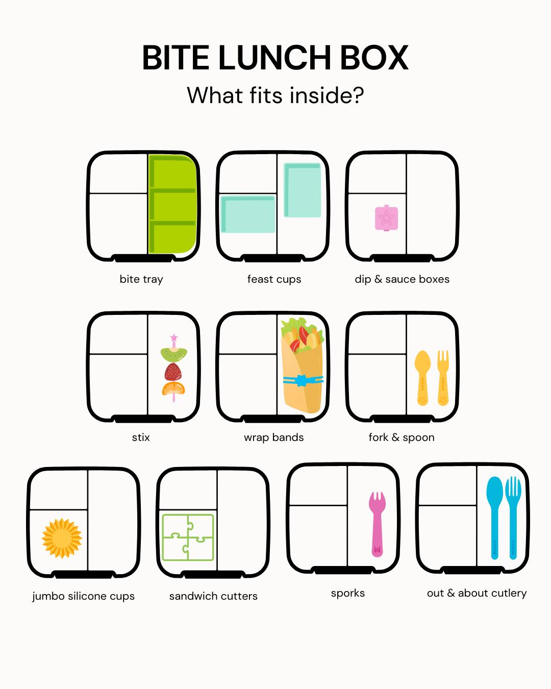 MontiiCo Bite Bento Lunchbox - Assorted Colours