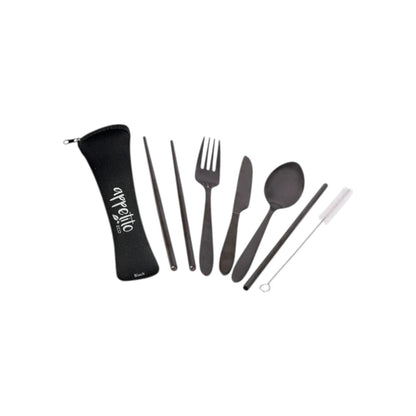 Appetito 6 Piece SS Traveller's Cutlery Set - Assorted Colours