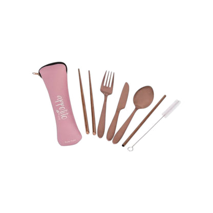 Appetito 6 Piece SS Traveller's Cutlery Set - Assorted Colours