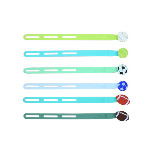 Melii Luxe Silicone Wrap Bands Set - Sports Balls