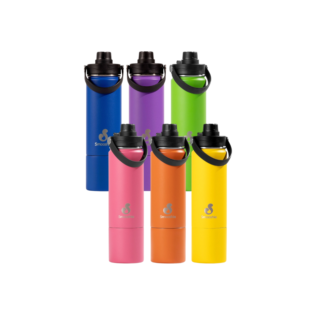 Smooshie 500ml Insulated Drink Bottle & Snack Cup - Assorted Colours