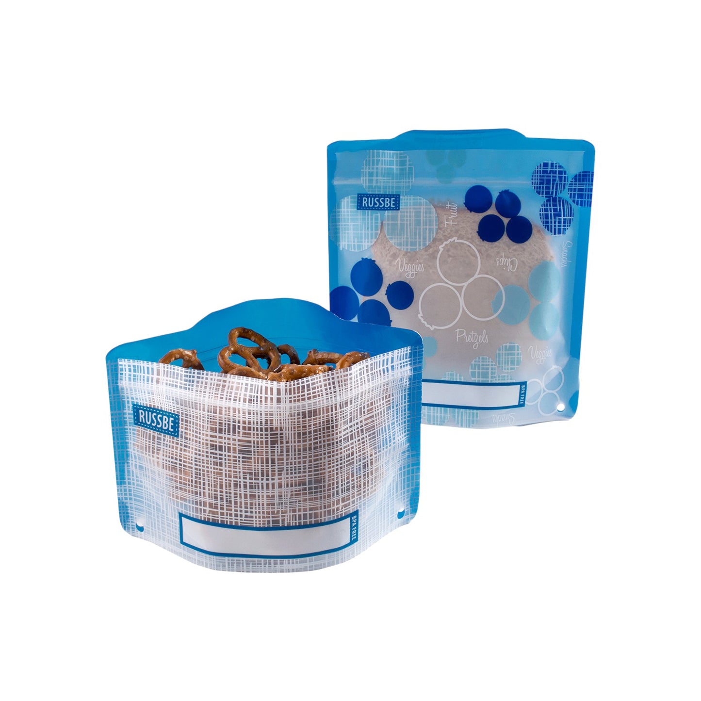 Russbe Sandwich & Snack Bags 4 Pack - Blueberry Linen