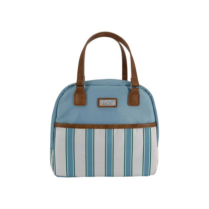 Sachi Insulated Cali Lunch Bag - Hazy Blue Stripes