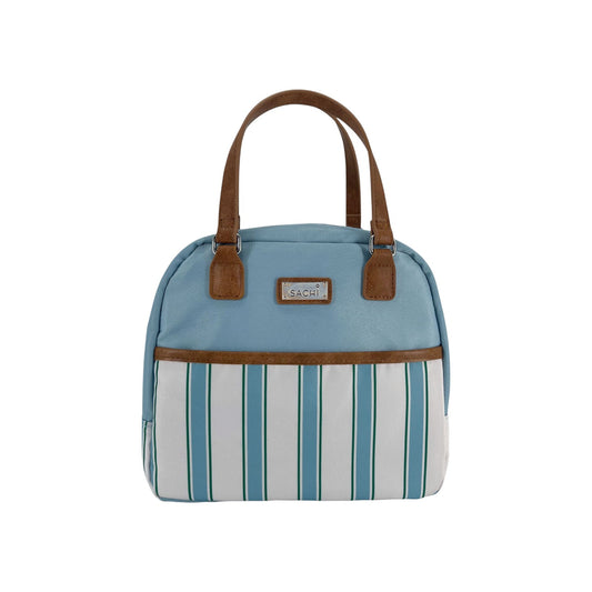 Sachi Insulated Cali Lunch Bag - Hazy Blue Stripes