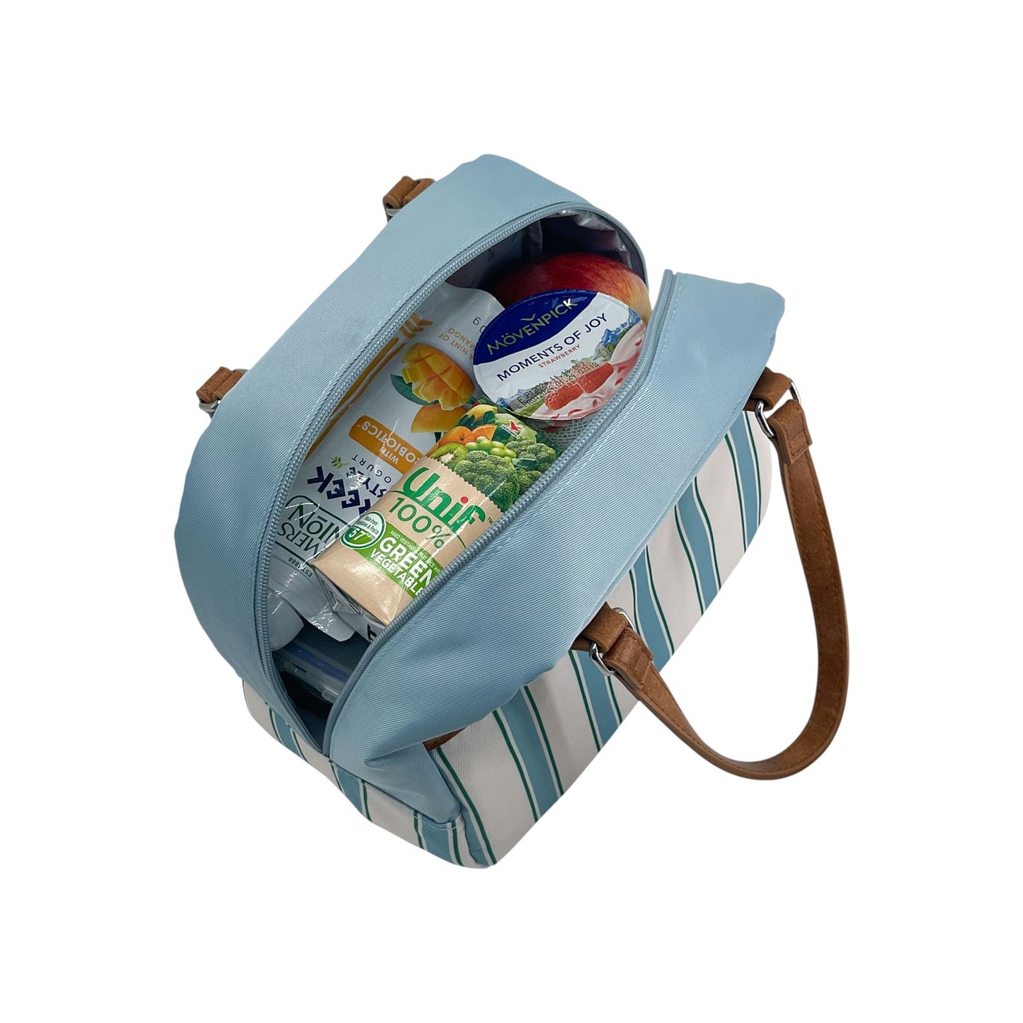 Sachi Insulated Cali Lunch Bag - Hazy Blue Stripes