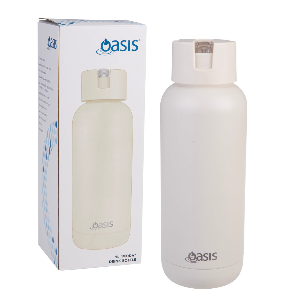 Oasis Moda 1L Ceramic Lined Insulated Drink Bottle - Assorted Colours