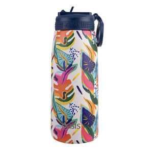 Oasis 780ml Stainless Steel Insulated Sports Drink Bottle with Straw - Assorted Prints