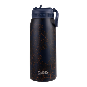 Oasis 780ml Stainless Steel Insulated Sports Drink Bottle with Straw - Assorted Prints