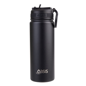 Oasis 550ml Stainless Steel Insulated Challenger Drink Bottle w/ Sipper Straw Lid - Choice of 12 Colours