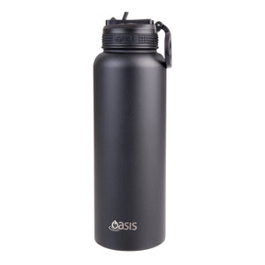 Oasis 1.1 Litre Stainless Steel Insulated Challenger Sports Bottle w/ Sipper Straw Lid - Choice of 12 Colours