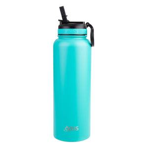 Oasis 1.1 Litre Stainless Steel Insulated Challenger Sports Bottle w/ Sipper Straw Lid - Choice of 12 Colours