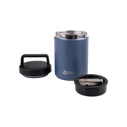 Oasis 480ml Insulated Food Flask w/ Handle & Spoon - Assorted Colours