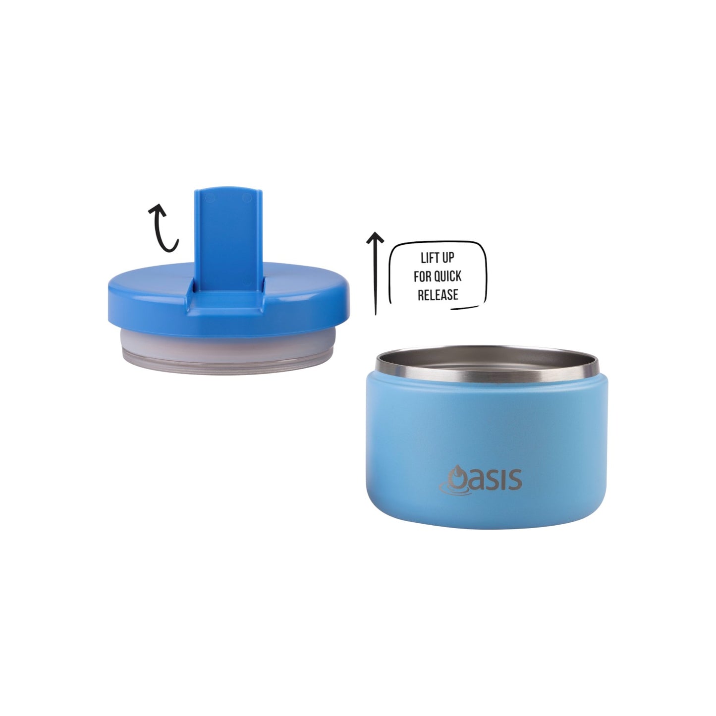 Oasis Insulated 300ml Food Flask w/ Quick Release Lid - Assorted Colours