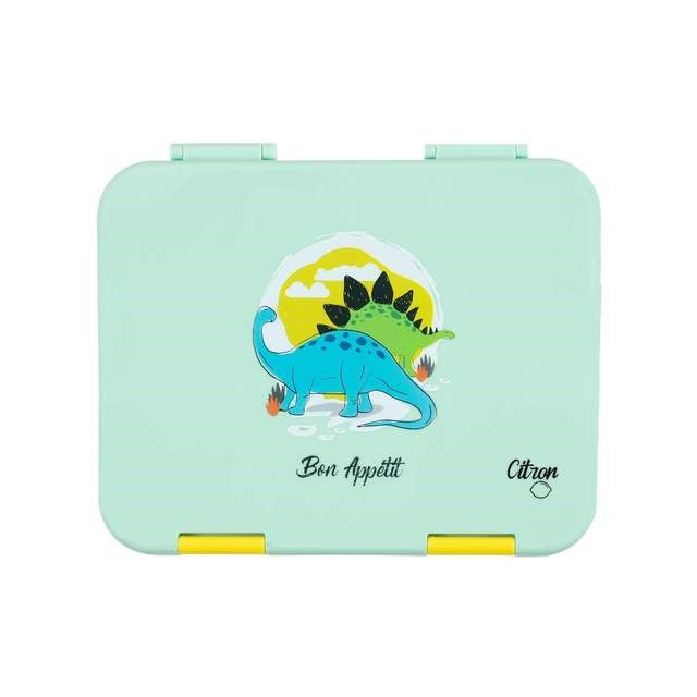 Citron Lunch box Bento Style - 4 compartments with Accessories