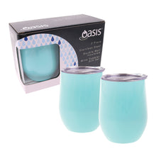 Load image into Gallery viewer, Oasis 330ml Stainless Steel Insulated Wine Tumblers Gift Set (2 Pack) - Assorted Colours/Patterns