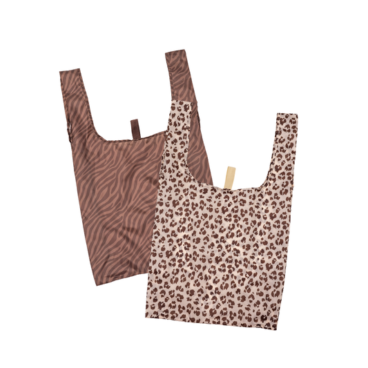 MontiiCo Shopper Bags Set - Zebra & Cream Leopard *PREORDER*