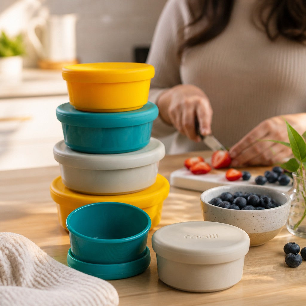 Melii Food Storage Containers with Silicone Lids - 6 Pack