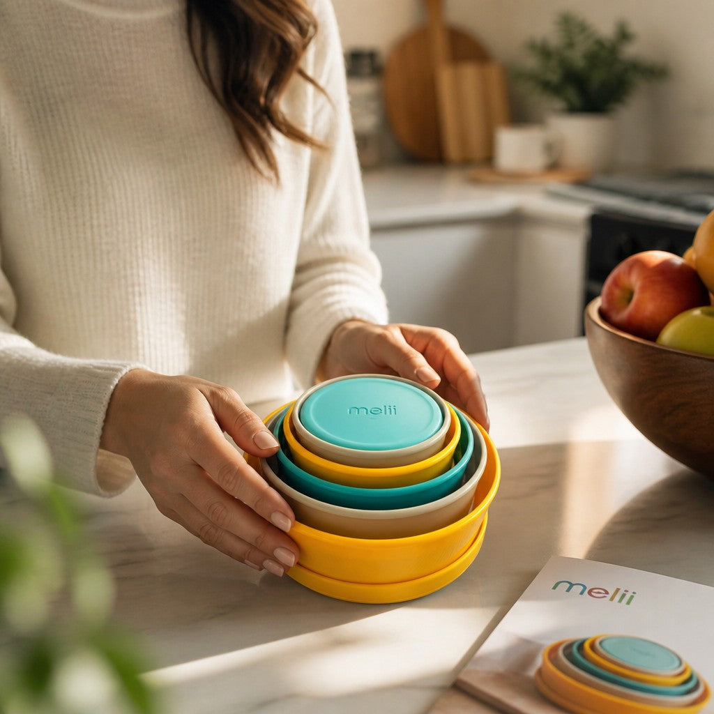 Melii Food Storage Containers with Silicone Lids - 6 Pack