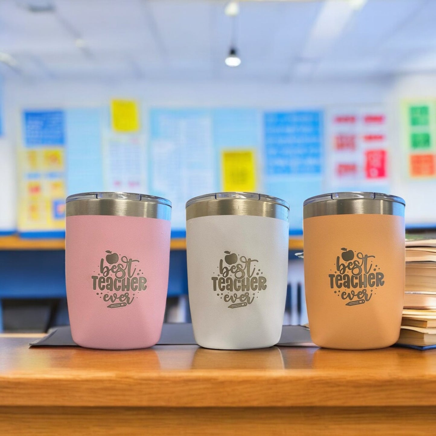 "Best Teacher" Engraved Old Fashion Tumbler - Assorted Colours