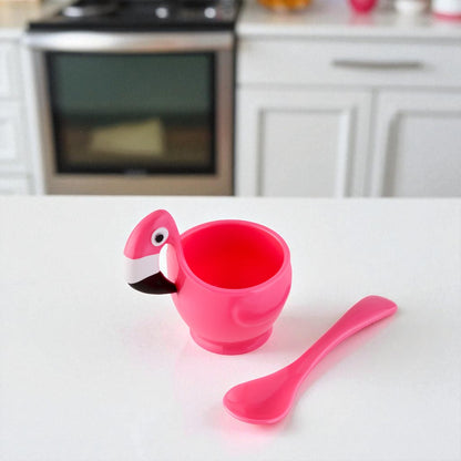 Joie Egg Cup & Spoon Set - Flamingo