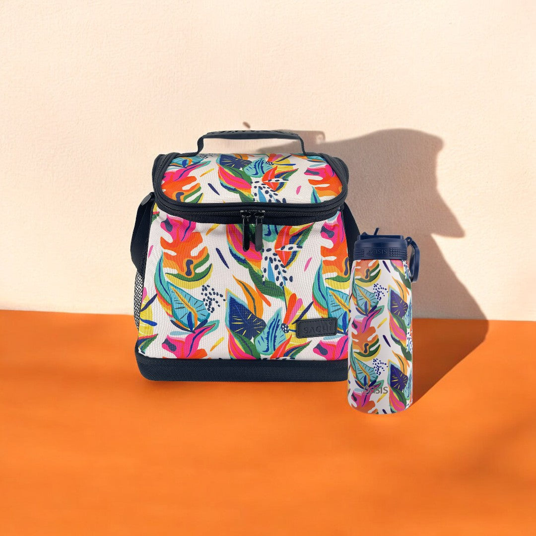 Oasis & Sachi Insulated Cooler Bag & Drink Bottle Bundle - Calypso Dreams