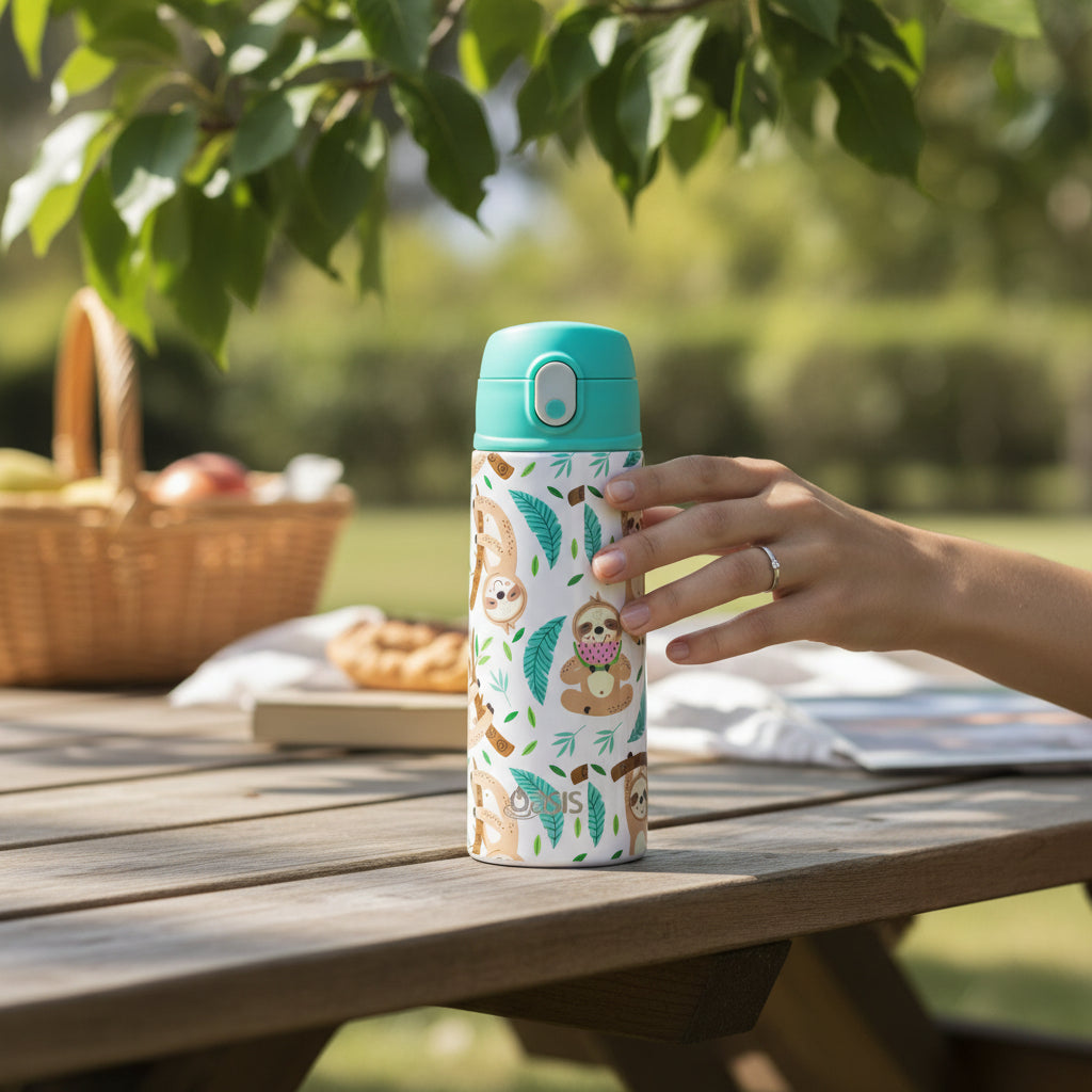 Oasis Kid's 550ml Insulated Drink Bottle w/ Sipper - Sleepy Sloths